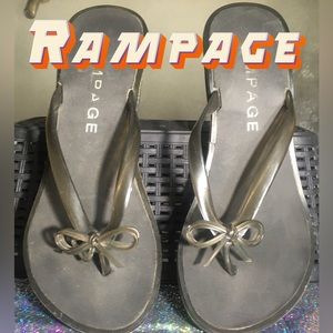 Rampage black flip flop style wedge sandal heels. Size 7.